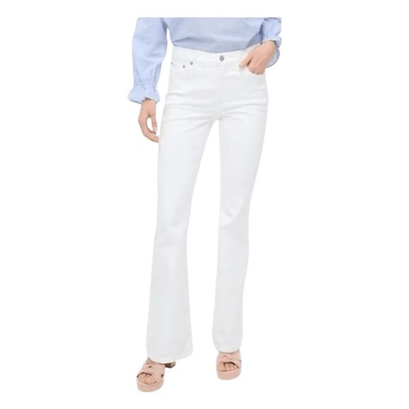J. Crew Full Length Flare Jeans White Signature Stretch Denim 31 - Picture 1 of 11